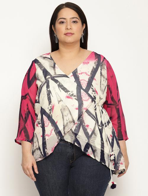 women's wrap overlap neck top - 18950669 -  Standard Image - 0