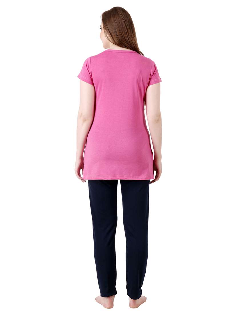 pink chest print nightwear set - 18950747 -  Standard Image - 2