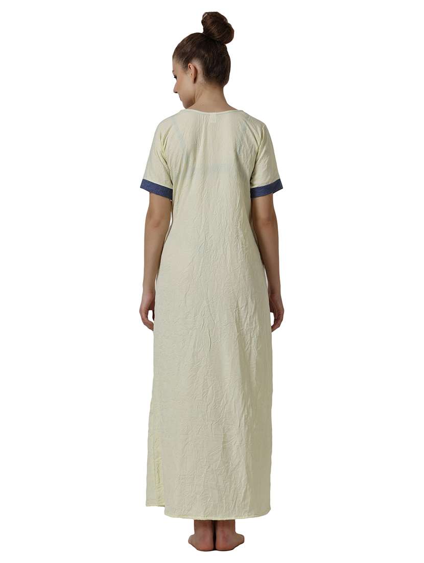 yellow solid v-neck wrap nighty - 18950797 -  Standard Image - 2