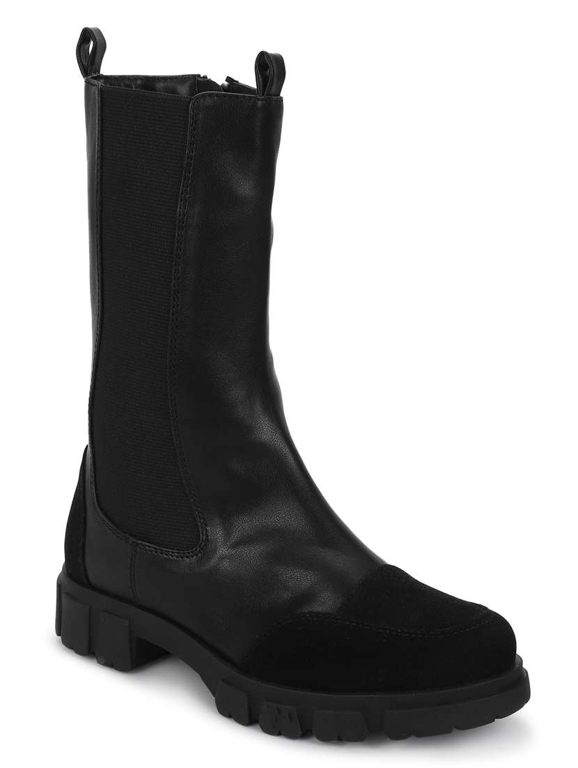 black calf length boot - 18951002 -  Standard Image - 2
