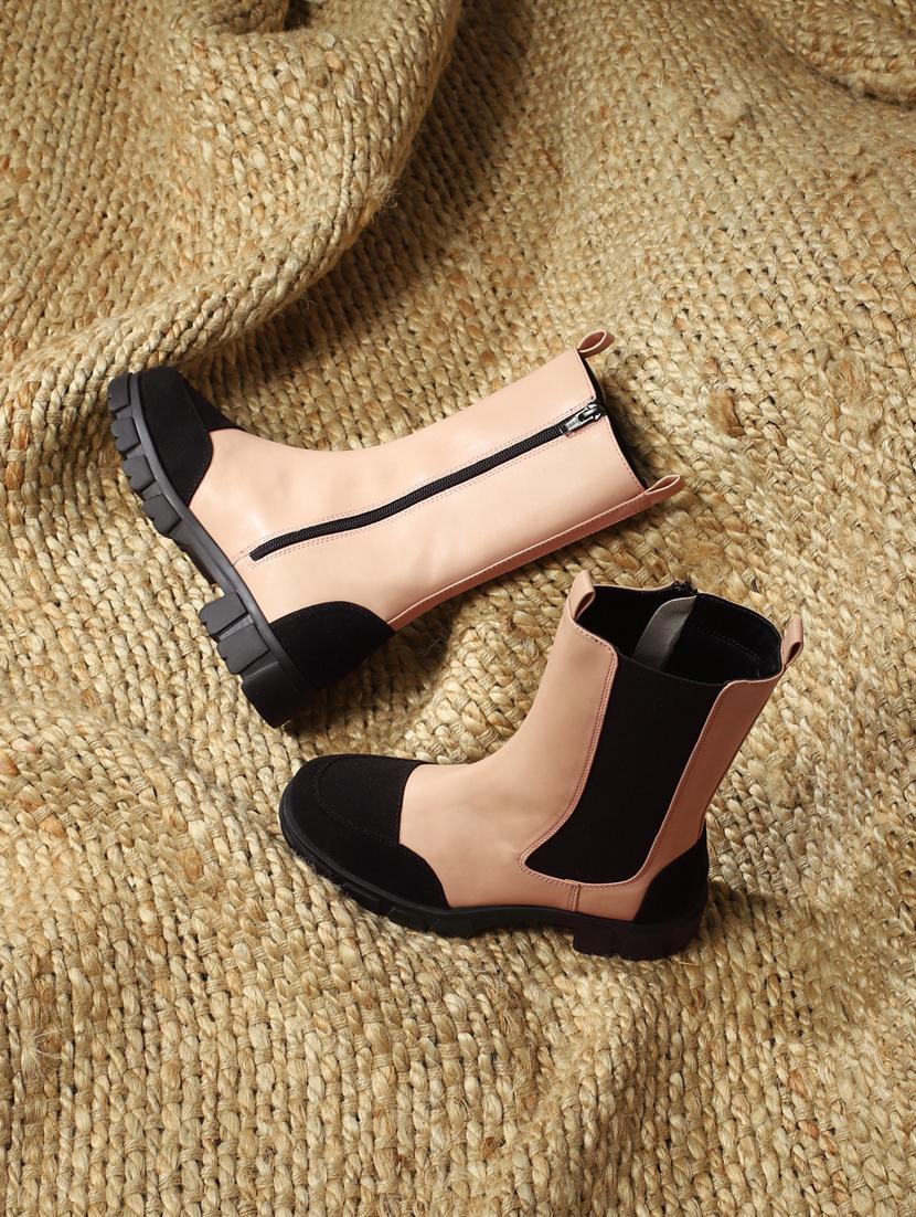 beige calf length boot - 18951004 -  Zoom Image - 0
