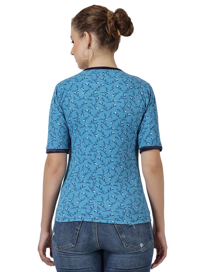 women's straight round neck top - 18951015 -  Standard Image - 2