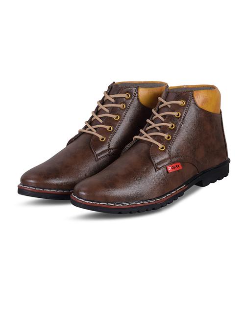 men brown lace up low ankle boots - 18951389 - Standard Image - 0