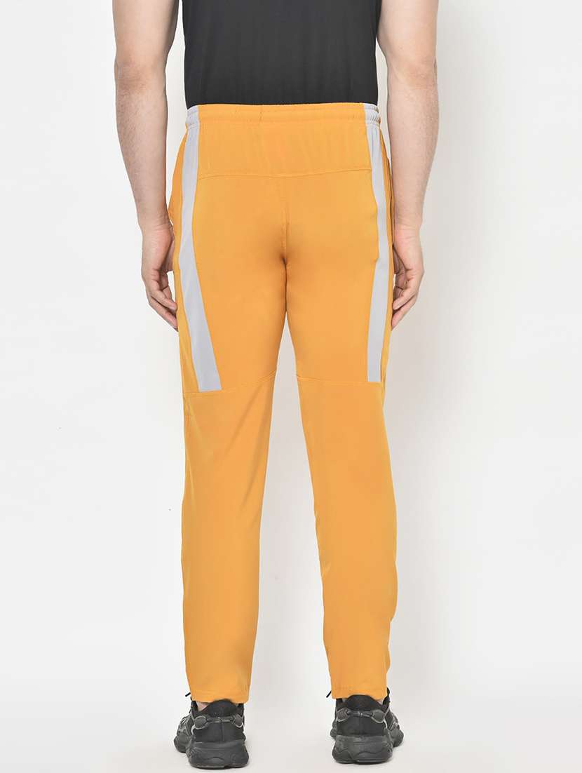 yellow solid full length track pant - 18952124 - Standard Image - 2