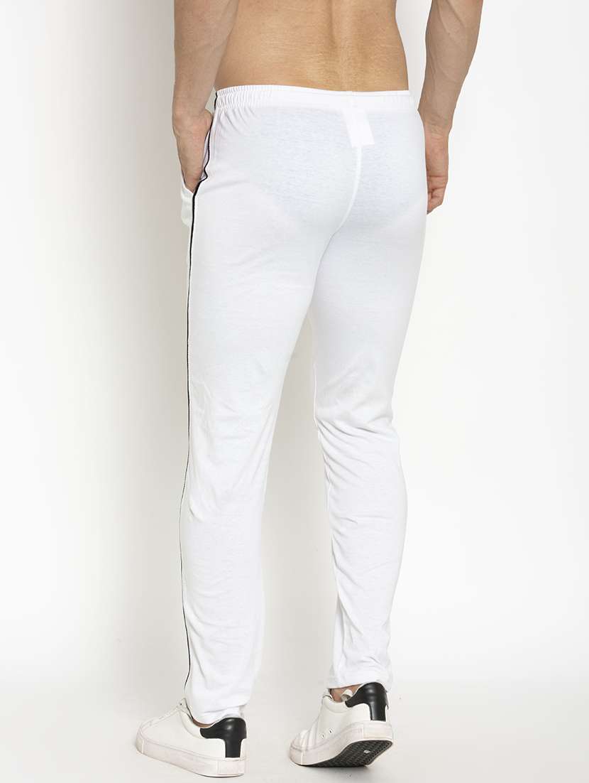 white solid full length track pant - 18952145 -  Standard Image - 2