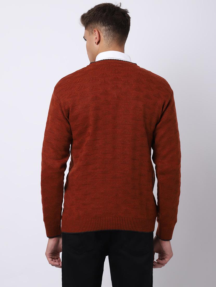 v-neck self design pullover - 18958798 - Standard Image - 2