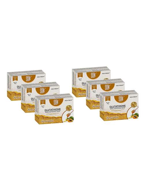 dextron glutathione skin lightening soap Tinkpin Dextron 4 pc's Glutathione Skin Lightening Soap Vitamin C & E Soap  For Women & Men Skin Whitening Soap For All Skin Types(Coconut) (Pack of 4) main image 1