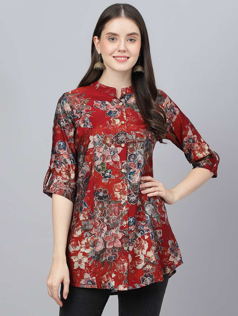 Women's A Line Mandarin Neck Top