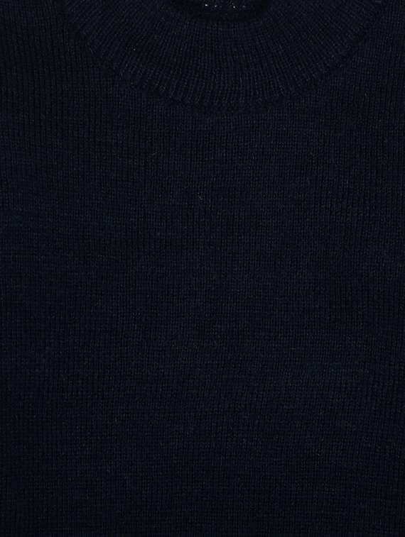 Navy Blue Self Design Pullover - 18961528 -  Standard Image - 2