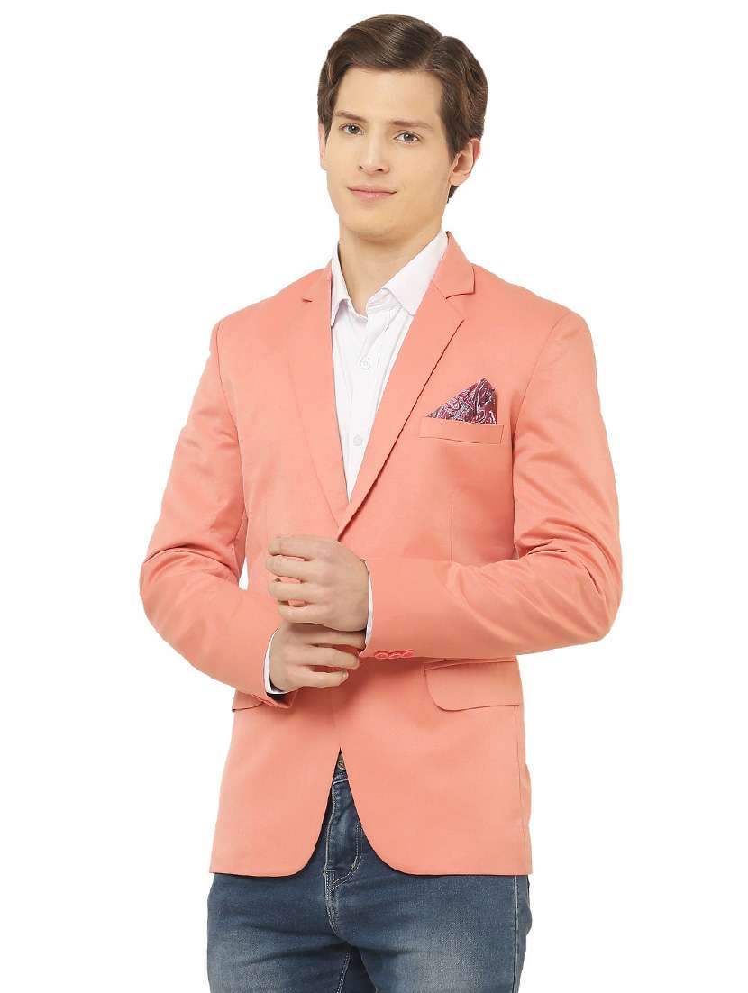 cotton blend casual blazer - 18961933 - Standard Image - 2
