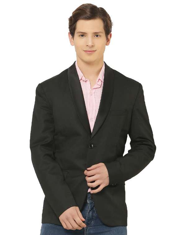cotton blend casual blazer