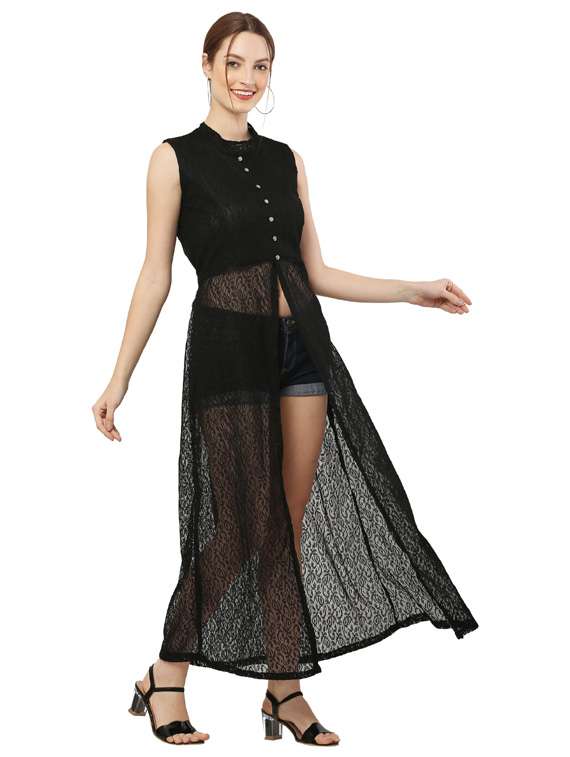 black coloured maxi dress - 18961946 - Standard Image - 2