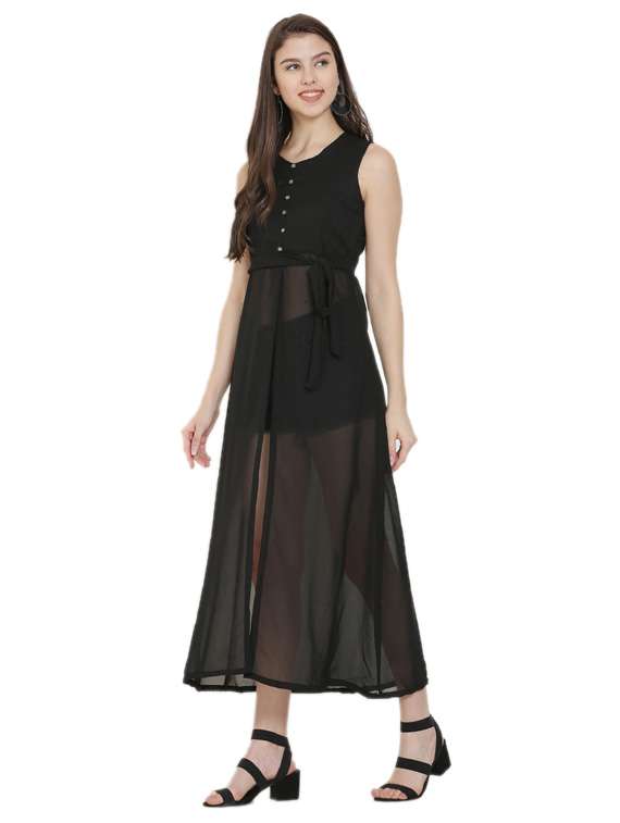 women's fit & flare checks dress - 18961978 - Standard Image - 2