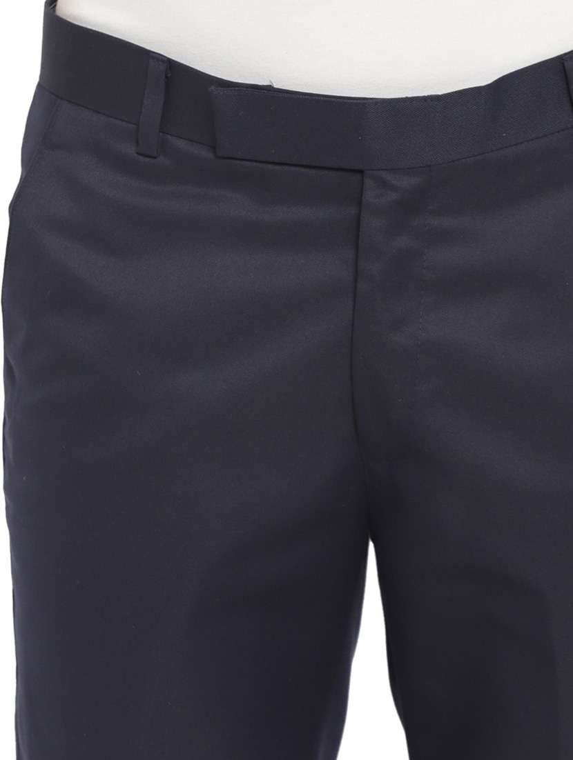 Blue Cotton Formal Trouser