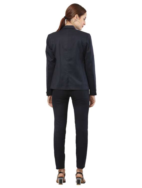 blue solid blazer and trouser combo - 18962047 - Standard Image - 2