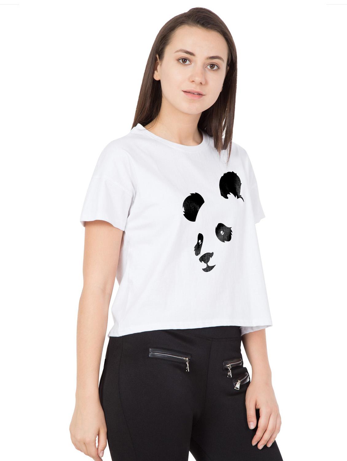 round neck printed crop tee - 18962187 - Standard Image - 2