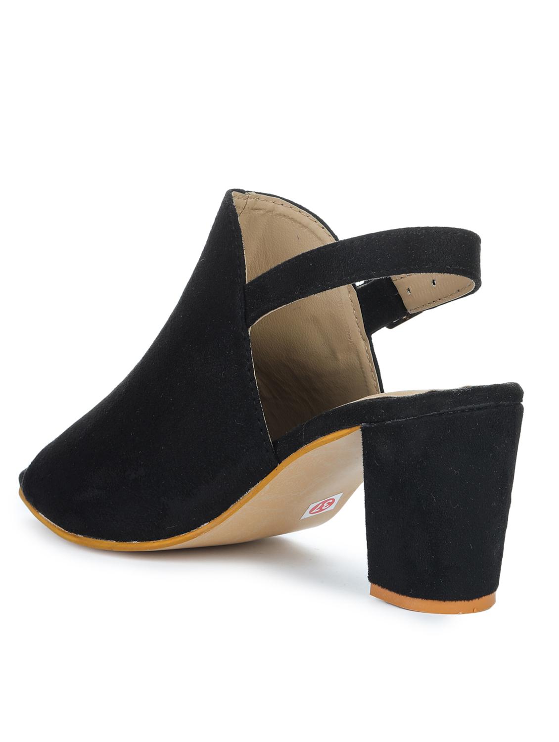 black synthetic back strap sandals - 18962377 - Standard Image - 2