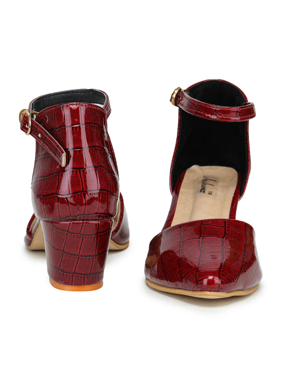 red synthetic ankle strap sandals - 18962393 - Standard Image - 2