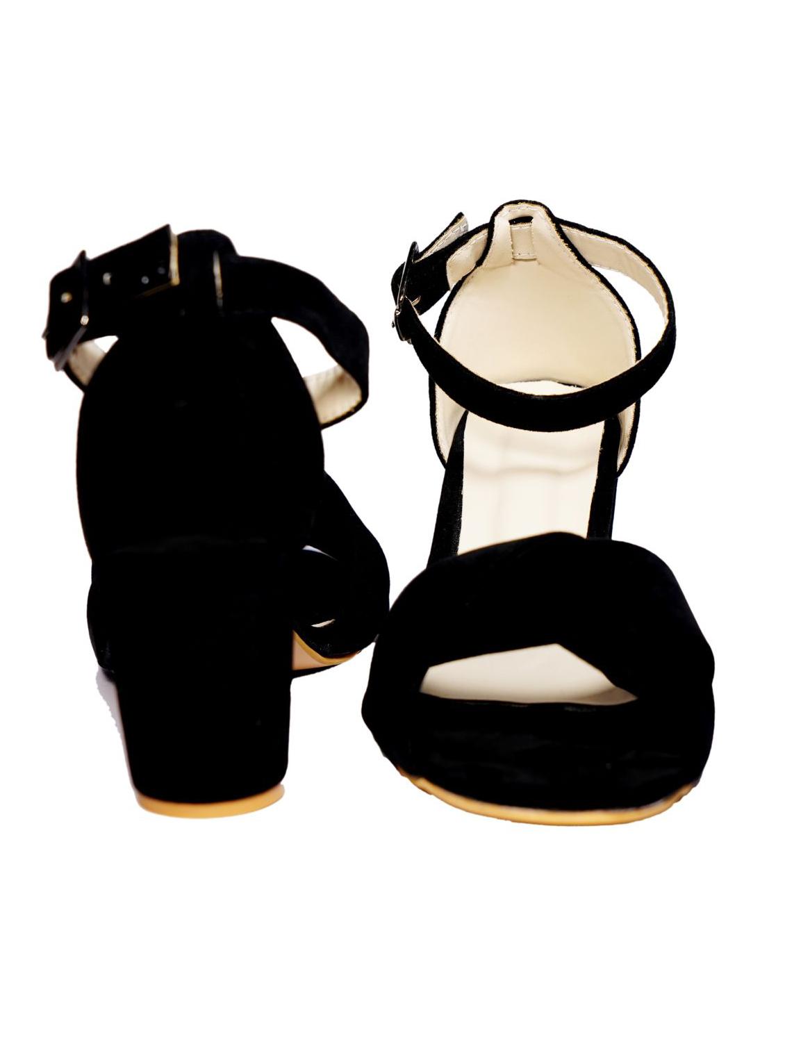 black synthetic ankle strap sandals - 18962394 - Standard Image - 2
