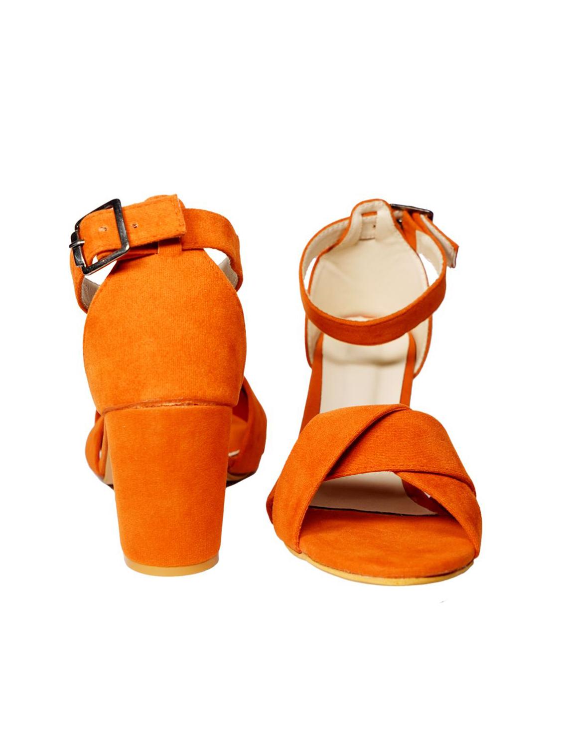 orange synthetic ankle strap sandals - 18962396 - Standard Image - 2