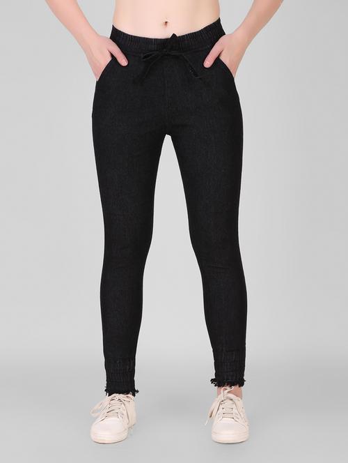 mid rise solid denim jegging - 18963719 -  Standard Image - 0