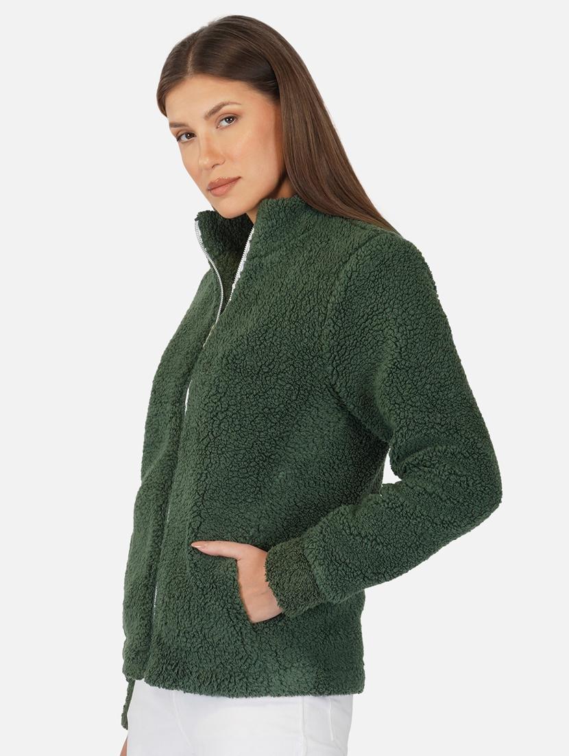 women green fleece jacket - 18968205 - Standard Image - 2