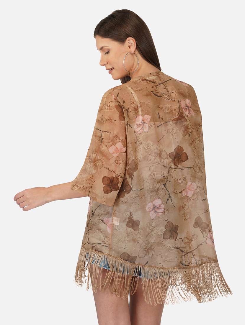 beige printed shrug - 18968220 - Standard Image - 2