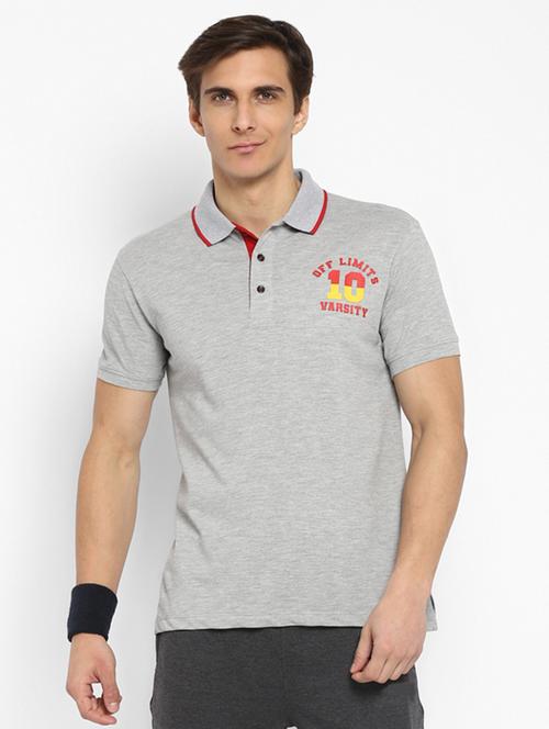 men polo neck placement print t-shirt - 18968922 -  Standard Image - 0