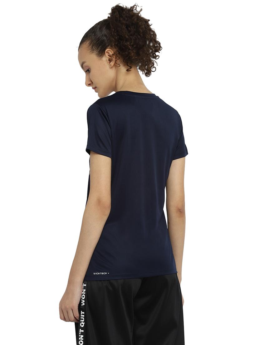 women's front print round neck t-shirt - 18969119 - Standard Image - 2