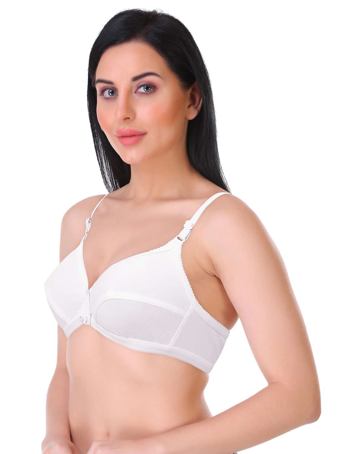 pack of 4 non padded front open bra - 18969195 -  Standard Image - 7