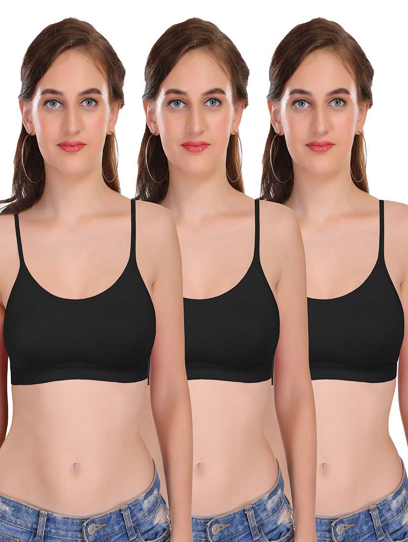 pack of 3 non padded sports  bra