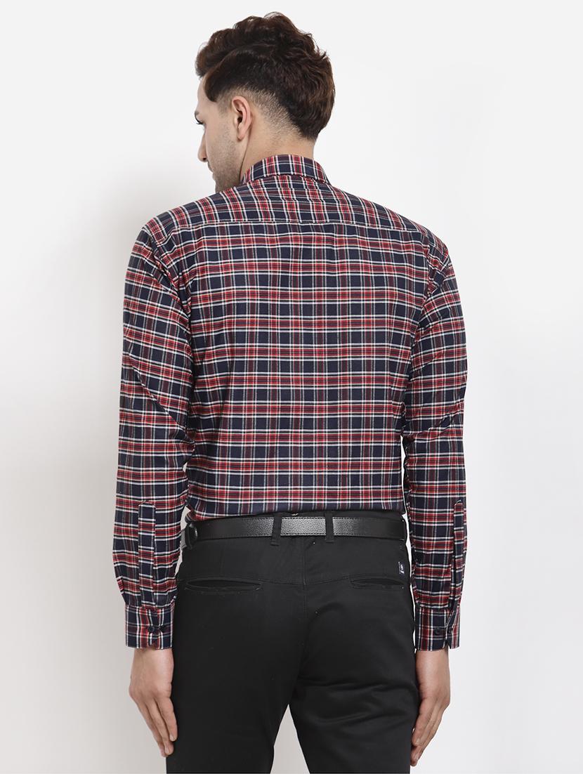 red cotton blend formal shirt - 18982115 - Standard Image - 2