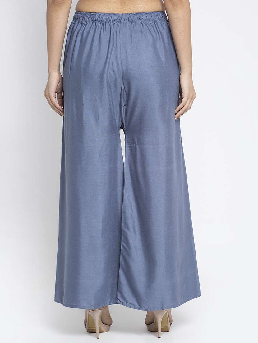 grey rayon flared palazzo - 18984167 -  Standard Image - 2