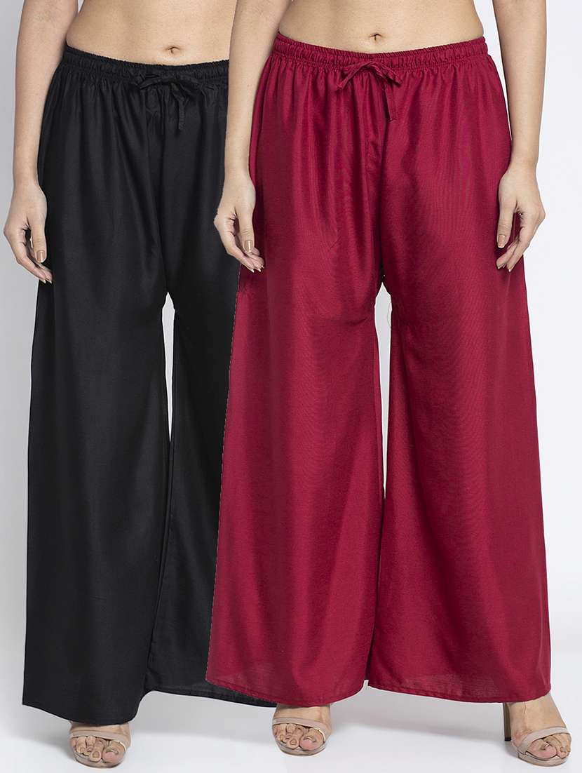 pack of 2 solid flared palazzo