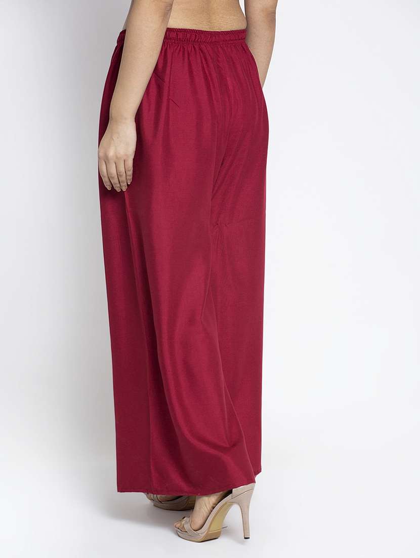 multi colored rayon flared palazzo - 18984377 -  Standard Image - 2