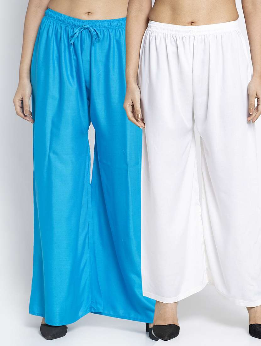 pack of 2 solid flared palazzo