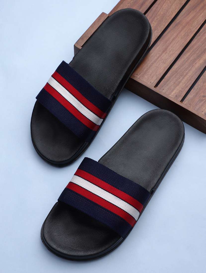 blue synthetic & mesh slip on flip flops - 19010357 - Zoom Image - 0