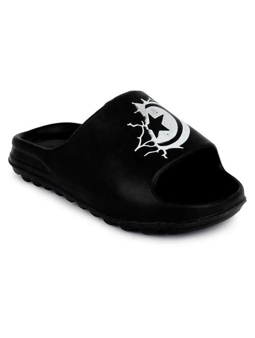 black croslite slip on flip flops