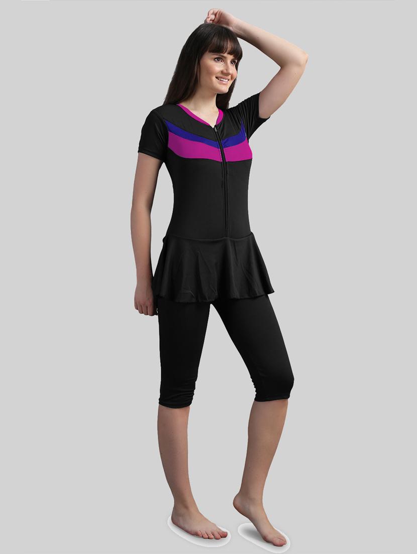 black solid swimsuit - 19010444 - Standard Image - 2