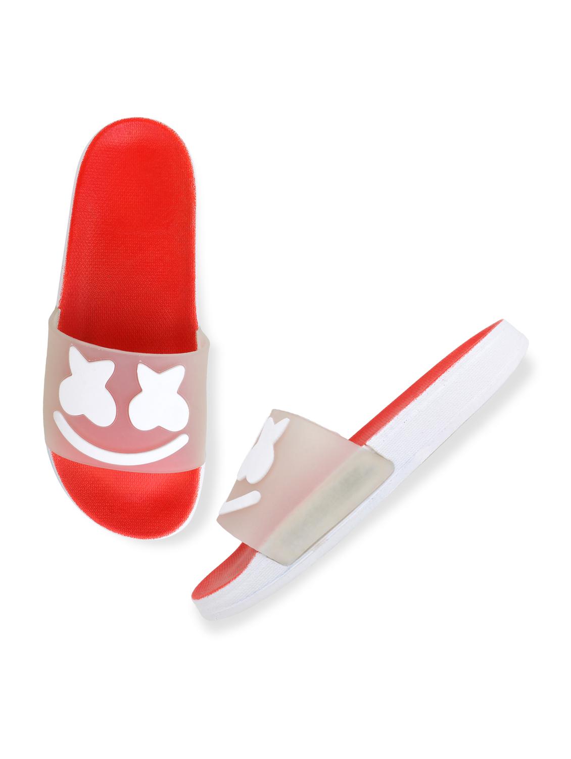 red printed slip on flip flop - 19020832 - Standard Image - 2