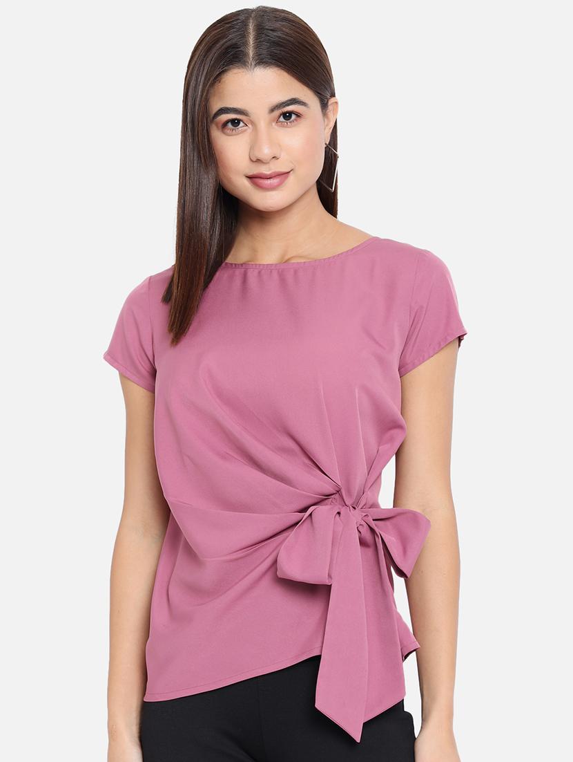 women's wrap boat neck top - 19036205 - Zoom Image - 0