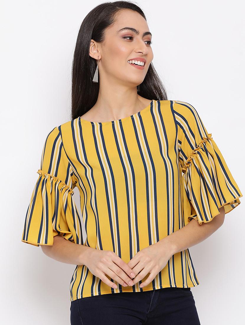 women yellow round neck top - 19036373 -  Zoom Image - 0