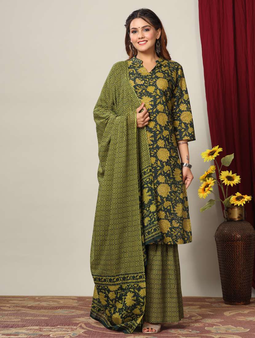 women kurta sharara set with dupatta