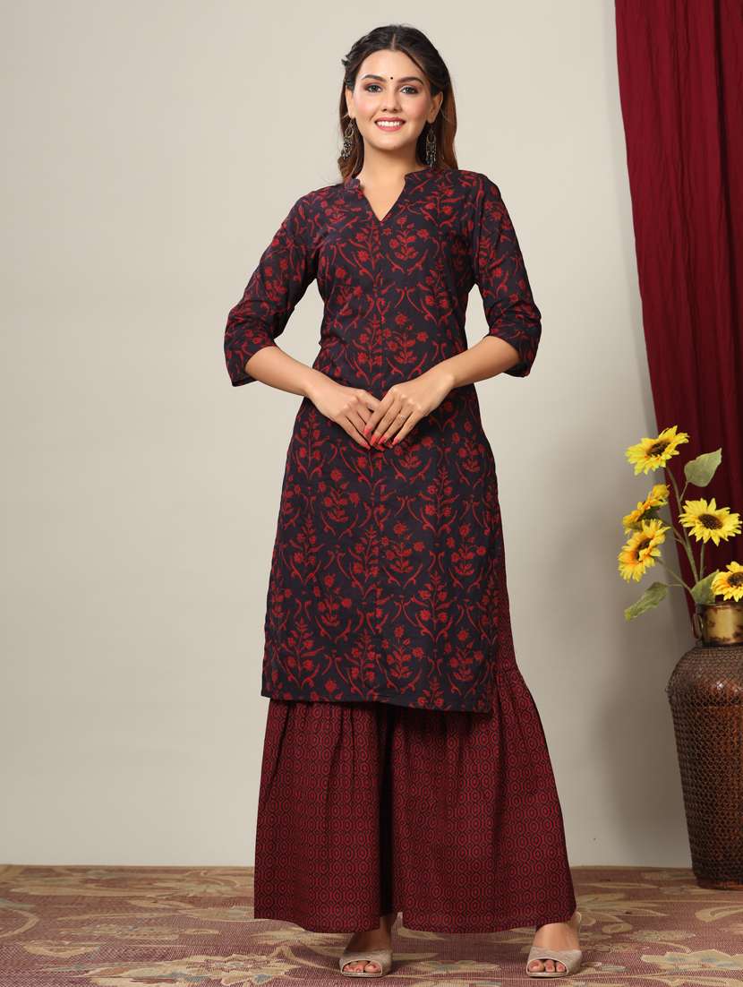 printed kurta sharara set - 19037290 - Zoom Image - 0