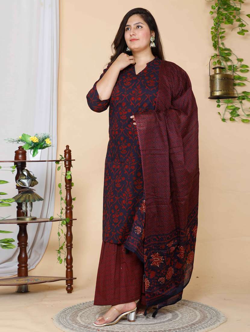 women floral printed kurta sharara set with dupatta