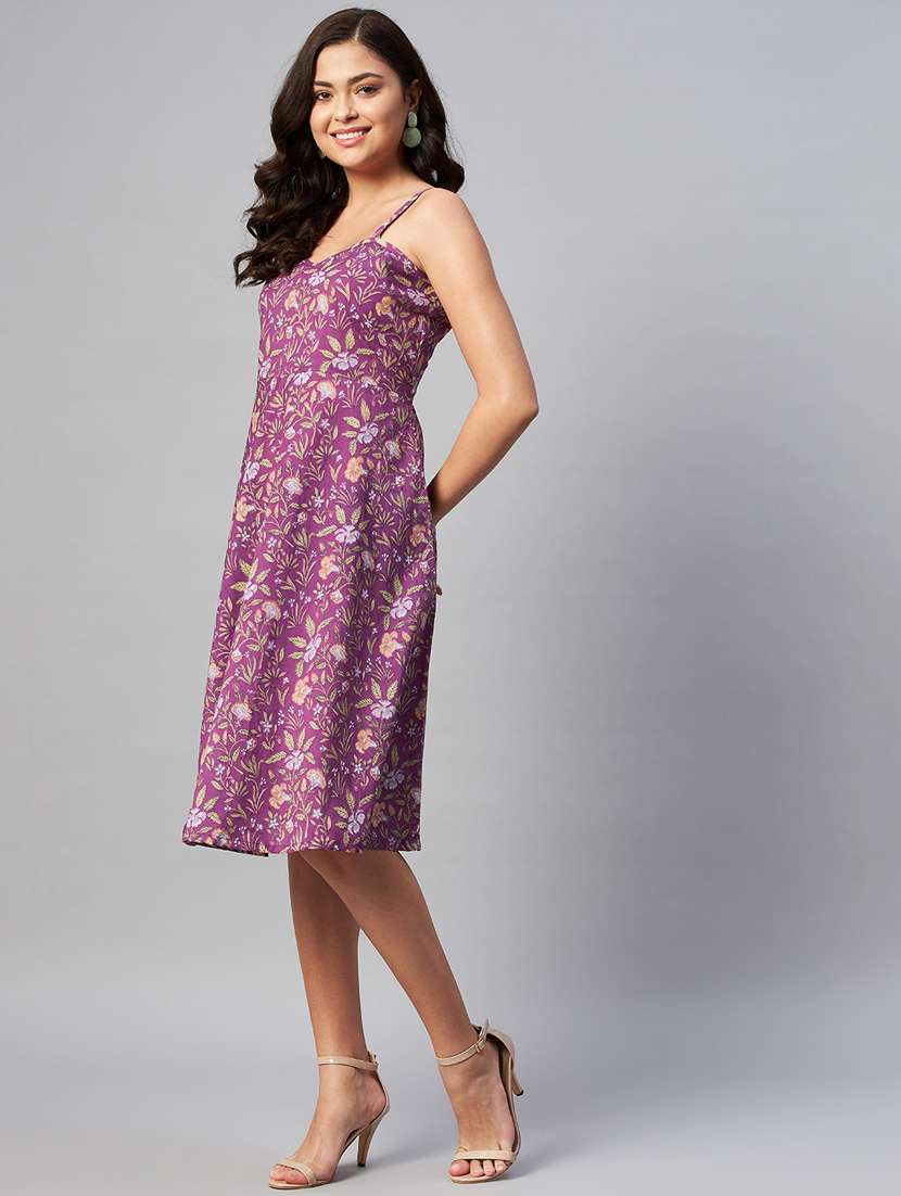 women's fit & flare floral dress - 19039316 - Standard Image - 2