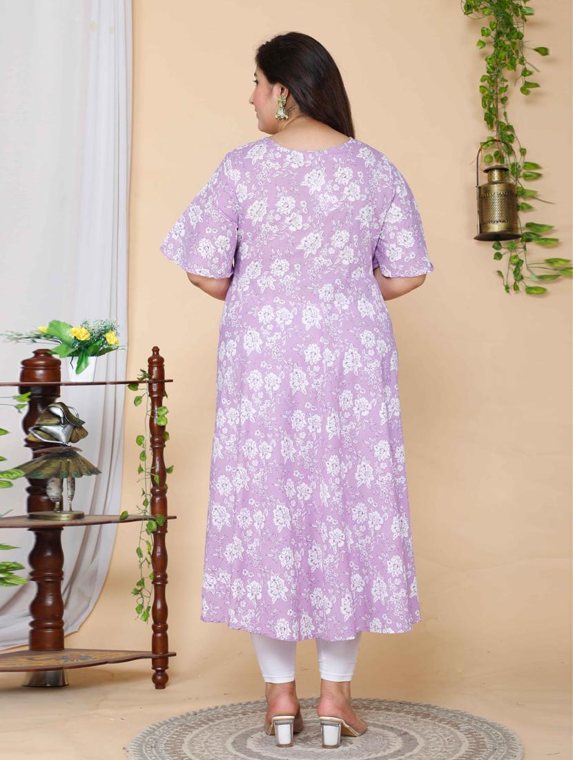 purple cotton kurta dupatta set - 19039398 - Standard Image - 2