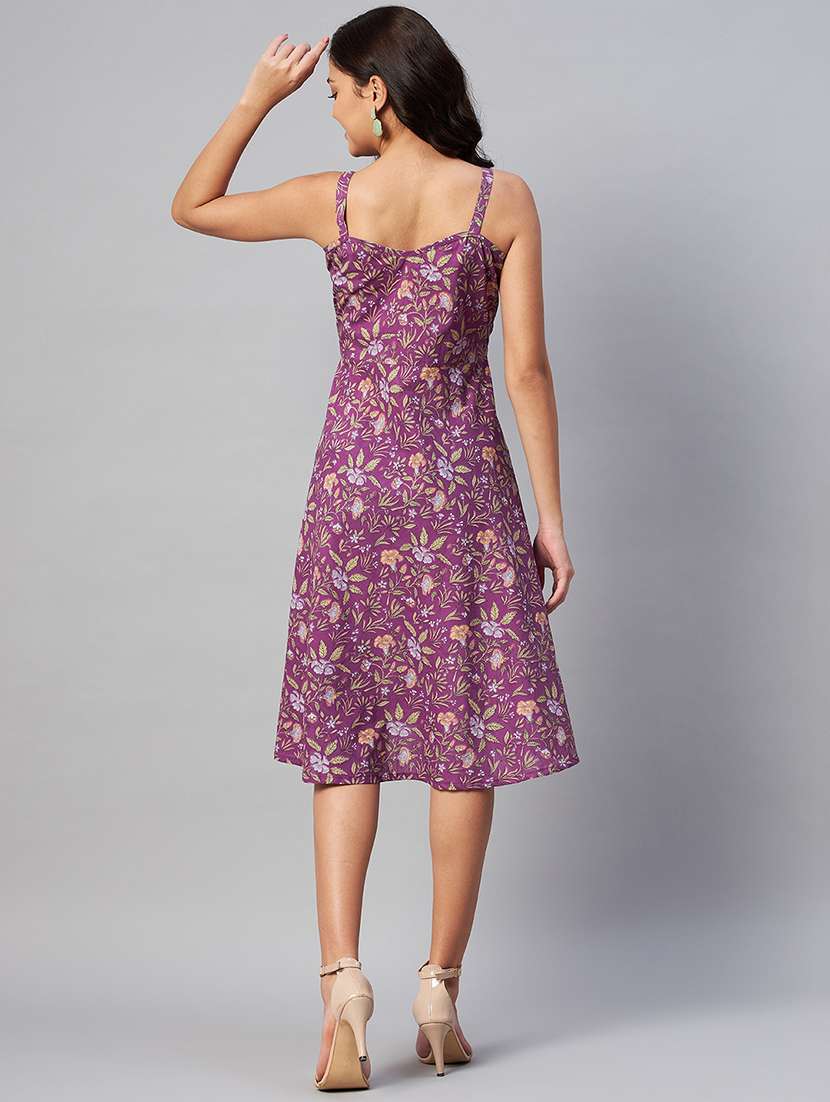 women's fit & flare floral dress - 19070502 - Standard Image - 2