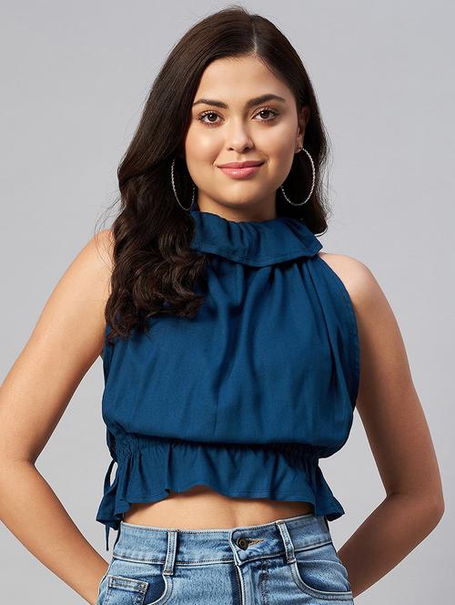 women's crop high neck top - 19070539 - Standard Image - 0