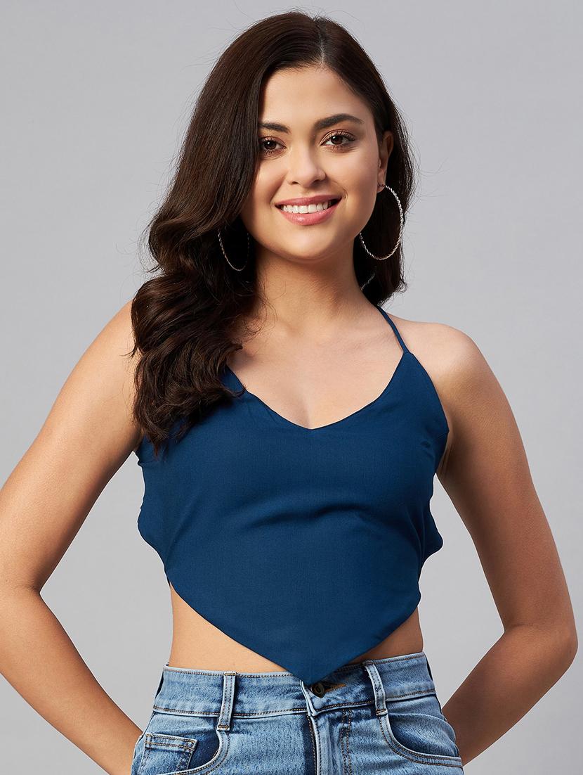 women's crop shoulder strap top - 19077677 - Zoom Image - 0